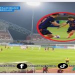 Suasana pertandingan Sumsel United vs Persiraja Banda Aceh dan pada lingkaran merah Diego Dalloca saat Melakukan Free kick. Foto : Tim Ps