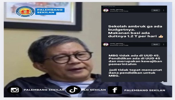 Akun FansBase Rocky Gerung unggah Kritik tajam kepada Program MBG.