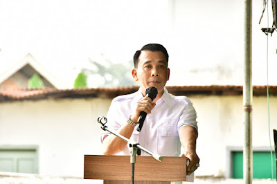 H Nopianto Saat menjawab aspirasi guru dan siswa di SMK PGRI 3 Palembang 