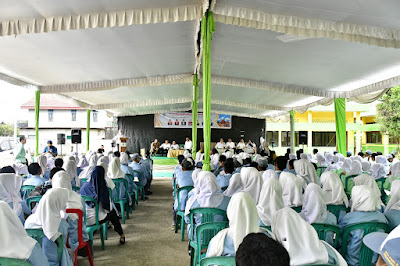 Para Murid SMK PGRI 3 Palembang antusias mengikuti agenda Reses yang diadakan oleh DPRD Sumsel.