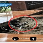 Besi menganga di Taman Pom IX Kampus Palembang