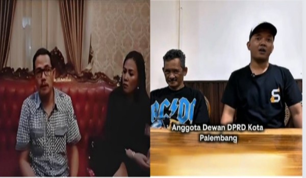 Sudut layar kiri Kuasa Hukum Ferdinan, Amril SH MH beserta Ibu Dian. Sudut layar kanan adalah Rico Agustomi dan Anaknya. Foto : Ist