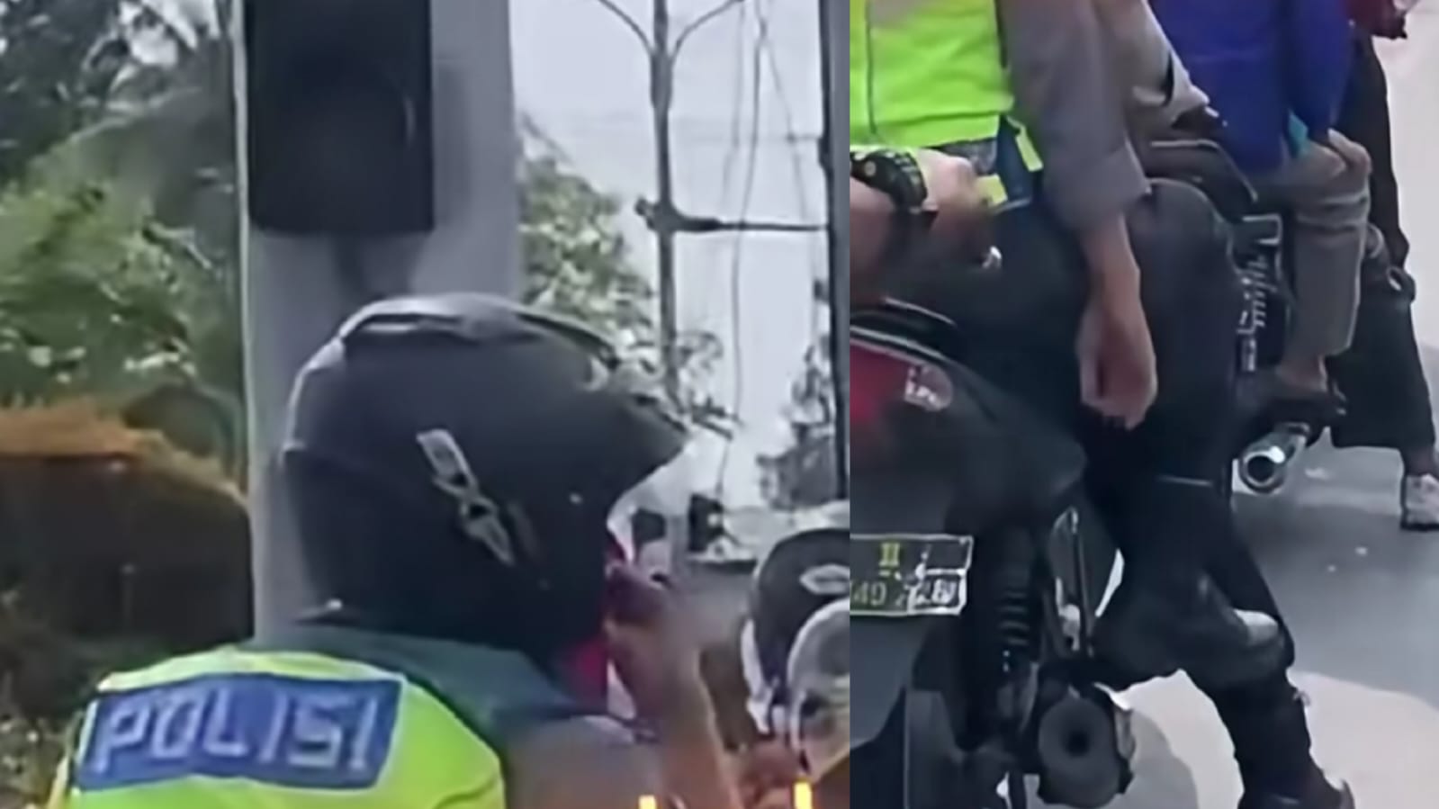 Viral pengendara tegur oknum Polisi karena merokok di jalan raya. (Instagram/matabukanasbak)