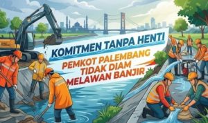 Ilustrasi Petugas dari Pemkot Palembang Artificial Intelegensia (AI), Foto : AI/ Redaksi