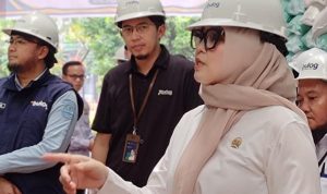 Hj Eva Susanti Anggota DPD RI saat Turun langsung ke Bulog guna memastikan ketahan pangan. Foto : Ist