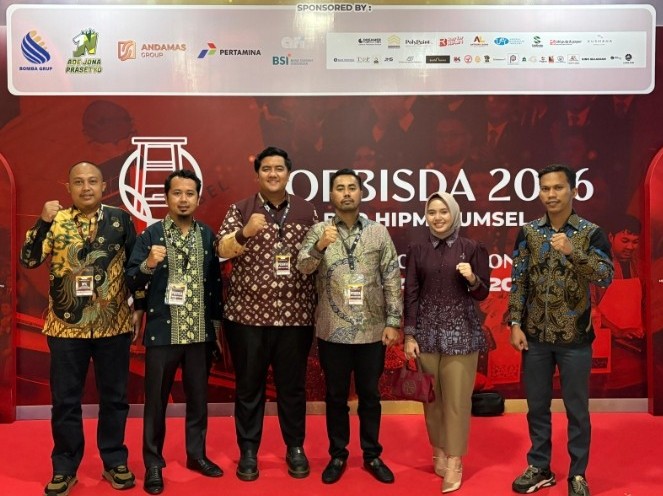 Delegasi BPC HIPMI BANYUASIN saat hadiri FORBISDA Sumsel. Foto : Nto