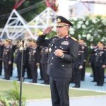 Kapolda Sumsel Irjen Pol Sandi Nugroho Saat Memimpin Upacara Hari Lahir Pancasila di Mapolda. Foto : Ist