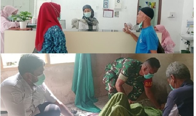 Warga Gandus saat berada di RSUD Gandus dan warga sakit saat di tindak lanjuti pihak nakes. Foto : Nto/red