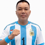 H. Nasrul Halim, SH (Alung) Ketua DPW PKB Sumsel, Memakai Baju Argentina nomor 1, Foto : AI/Nto