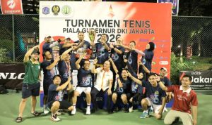 Kementerian ATR/BPN Raih Juara II Beregu Turnamen Tenis Piala Gubernur DKI Jakarta 2026. Foto : ATR/BPN