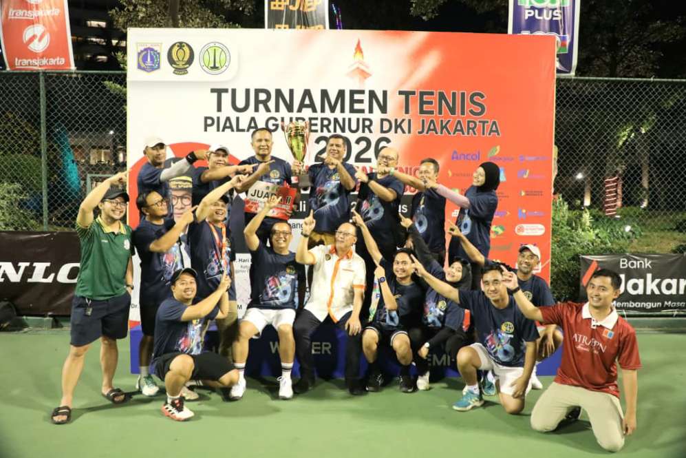 Kementerian ATR/BPN Raih Juara II Beregu Turnamen Tenis Piala Gubernur DKI Jakarta 2026. Foto : ATR/BPN